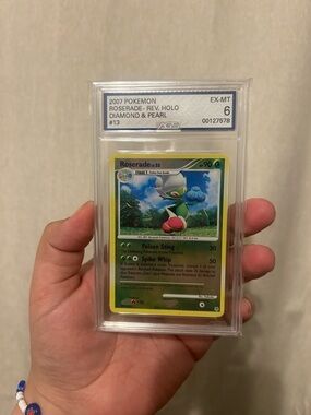 Pokemon Roserade Diamond & Pearl Green Yellow Card